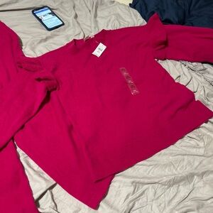 Vibrant Red Sweater with Ruffle Sleeves